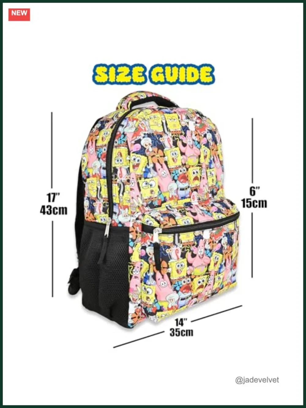 SpongeBob SquarePants Backpack for Kids and Adults - Laptop Compartment,